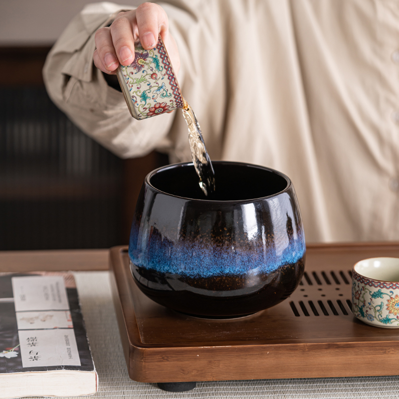 茶洗茶渣缸建水小大号水盂废水桶茶具配件茶水缸轻奢干泡收纳