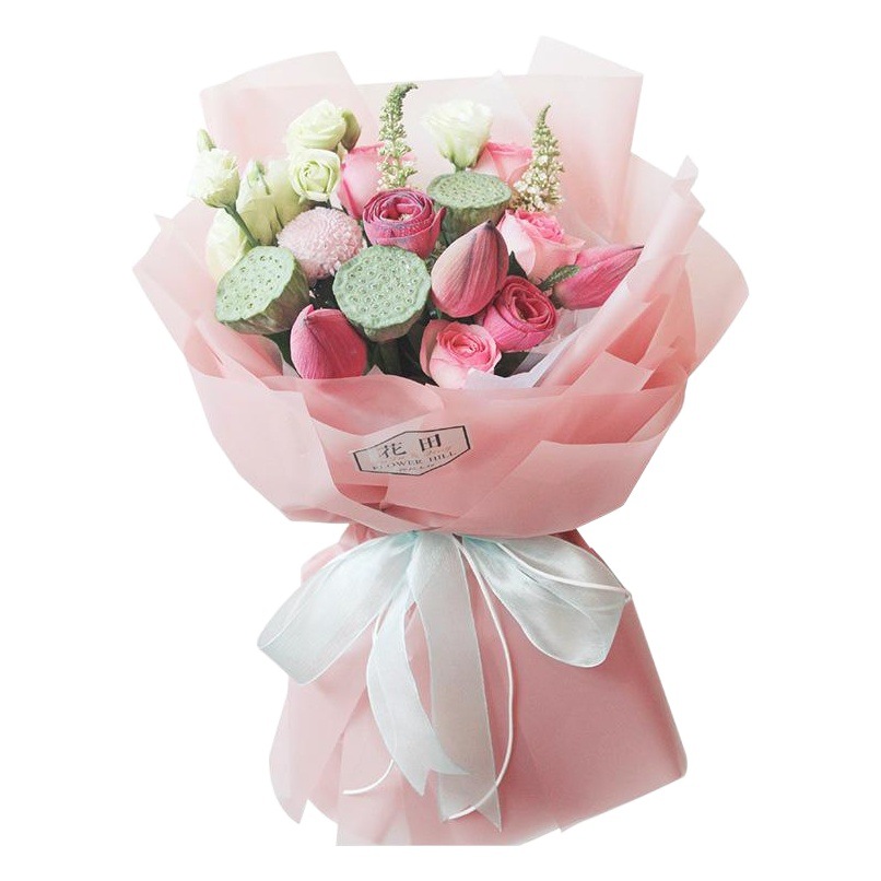 Papel de regalo de la flor al por mayor estilo coreano color sólido translúcido papel mate impermeable