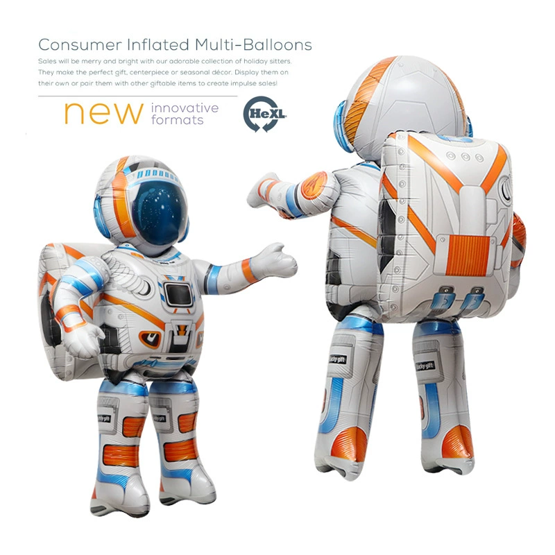 Big three dimensional astronaut, cartoon balloon, in 4d format