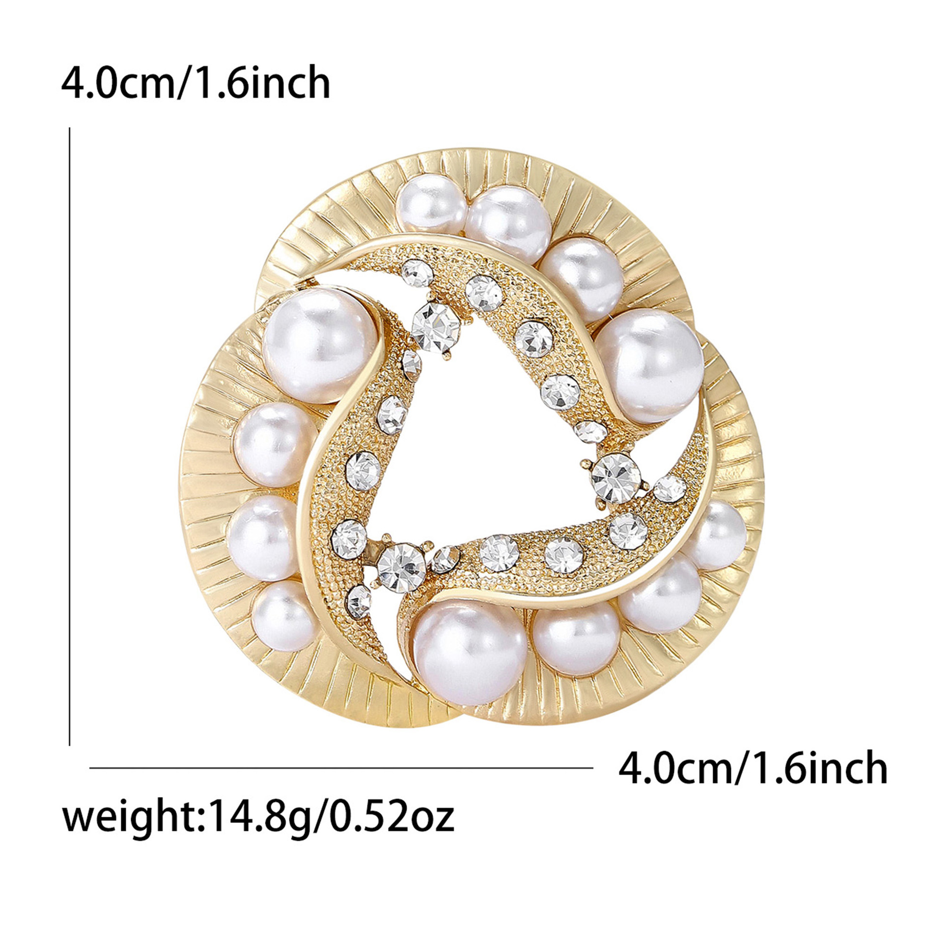 Eleganter Perlen Ring Brosche Damen Modisches Accessoire_voghion.com