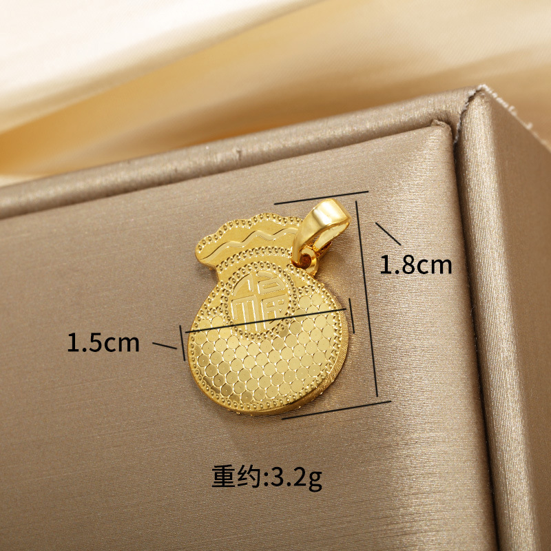 Xupe joyería nuevo panal suerte bolsa Fu Lu colgante de cobre chapado en oro de la superficie de escamas de pescado de moda retro colgante creativo al por mayor