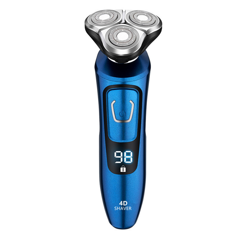 Men's Electric Shaver, Fully Washable, Beard Trimmer, Three-Blade Head, USB Rechargeable, Rotary Type, Three-Blade Head