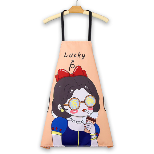 New style apron for home kitchen waterproof and oil-proof women's summer thin work clothes Internet celebrity Korean version cooking half-length apron