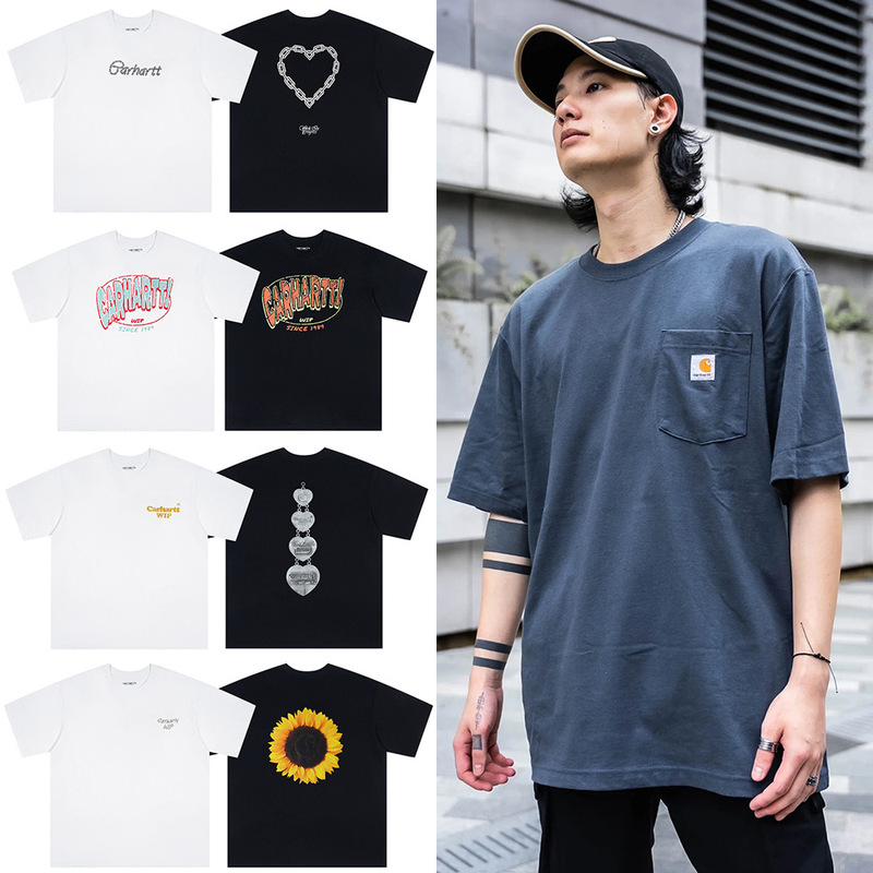 Cross-Border Dropshipping Kahr K87 Men's Summer Pure Cotton Short-Sleeved Loose Breathable and Comfortable T-Shirt Workwear Style Versatile Retro