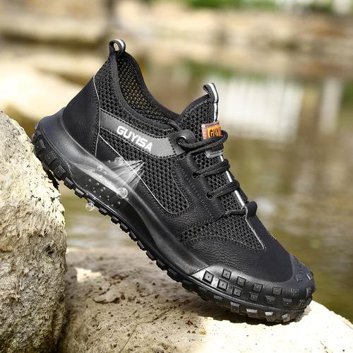 Summer labor protection shoes, large holes, breathable, anti-smash, anti-puncture, safety shoes, comfortable, wear-resistant, anti-slip, work protective functional shoes