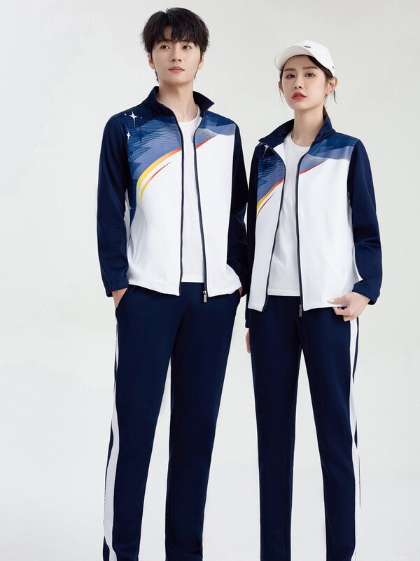 男女兼用春夏スポーツウェアスーツ、スクエアダンスツーピーススーツ、運動会団体活動服、春秋クラス制服プリント|undefined
