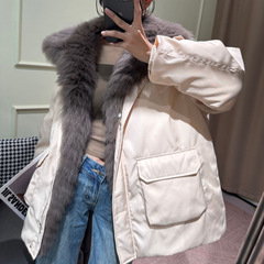 大码女装180斤海宁皮草狐狸毛外套加厚保暖鹅绒羽绒服新款派克服