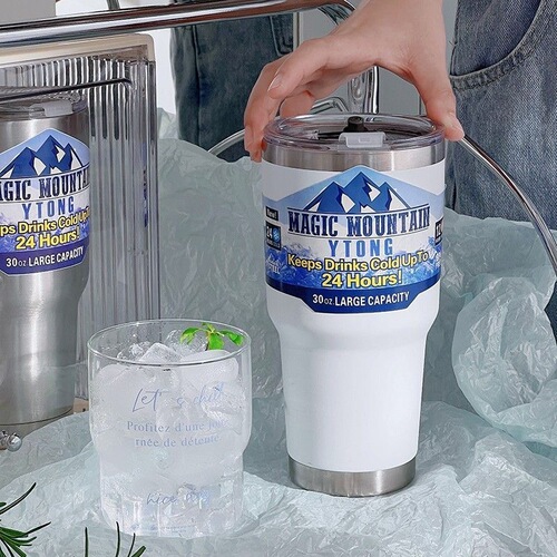 Manufacturer direct delivery 30oz stainless steel car cup outdoor large capacity insulation water cup spray car ice boss cup