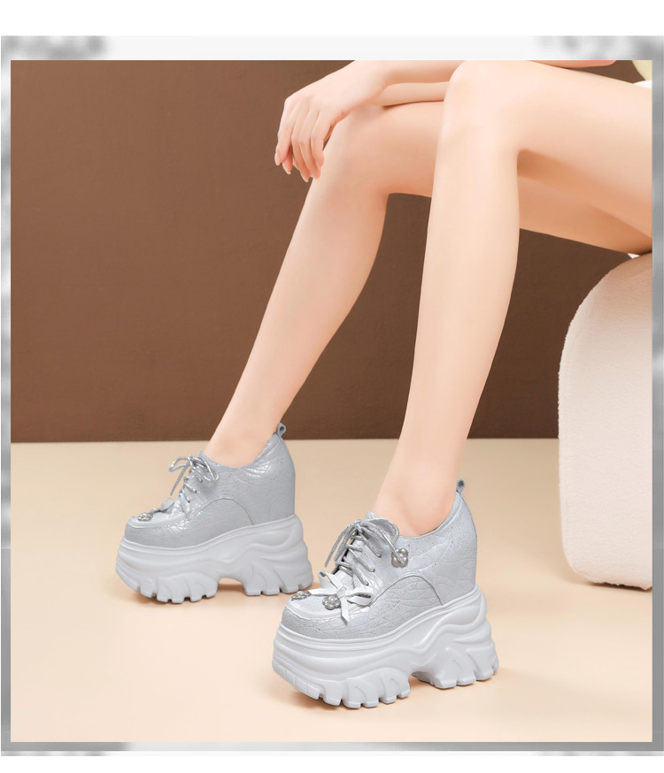 Giày nữ đế xuồng platform nơ bướm cổ điển, dây buộc, mũi sâu, gót 14 cm — màu đen chi tiết 14