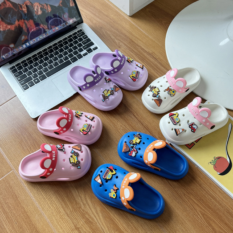 Children's slippers summer new cute baby cartoon hole shoes home indoor non-slip outer wear soft-soled sandal slippers