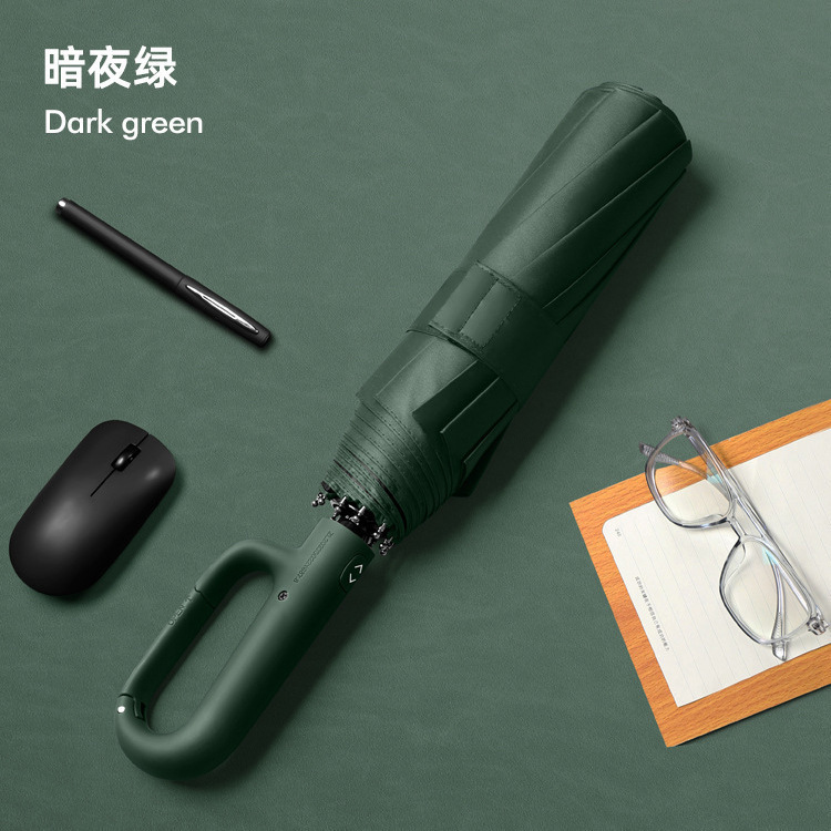 Hebilla de anillo de 10 huesos, plegable completamente automático, soleado y lluvioso, gran capacidad, doble parasol de coche resistente al viento, paraguas de protección solar