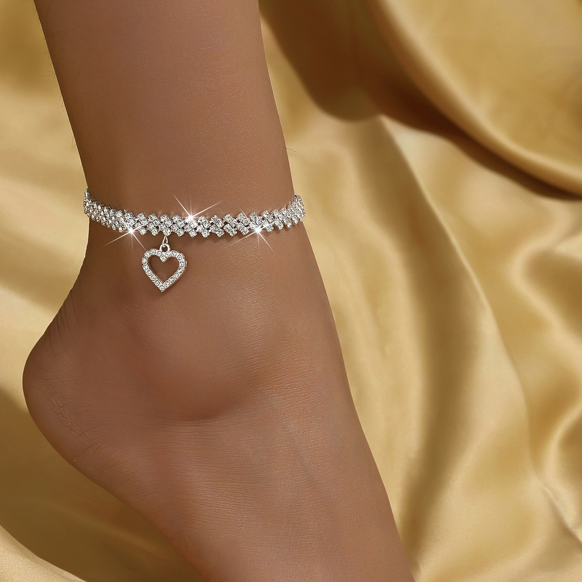 Personalidad transfronteriza irregular diamante tobillar gitanos al por mayor tobillaría de oro diamantes pie de playa