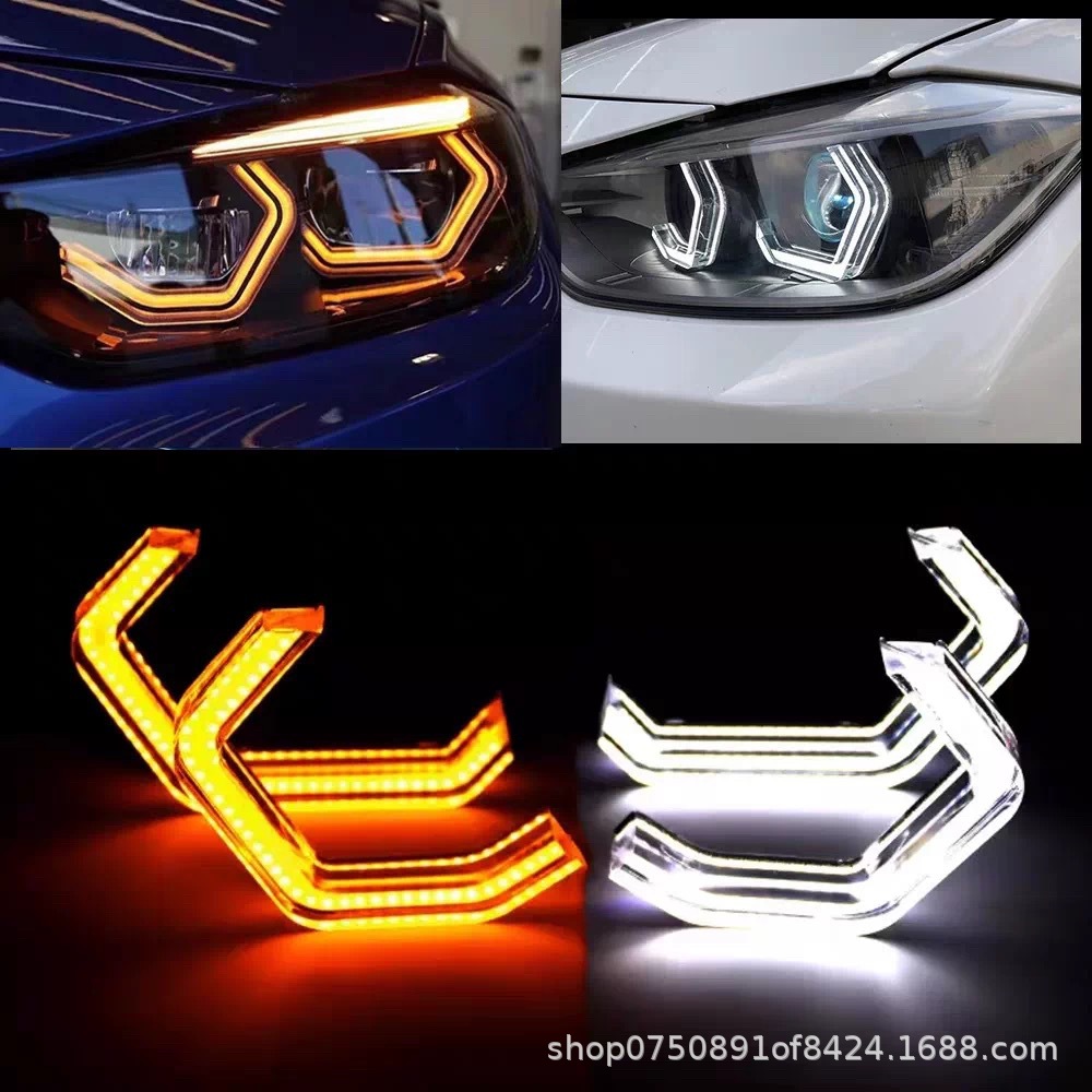 Car modification spoon light LED aperture shaped Angel eye headlight daytime running light magic color aperture