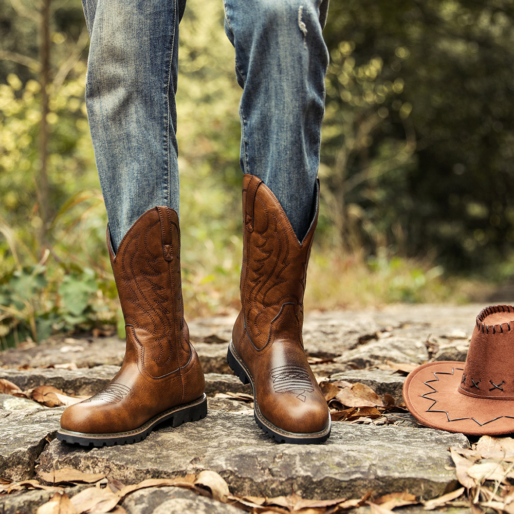 Big Tree elements Western cowboy boots for men_voghion.com