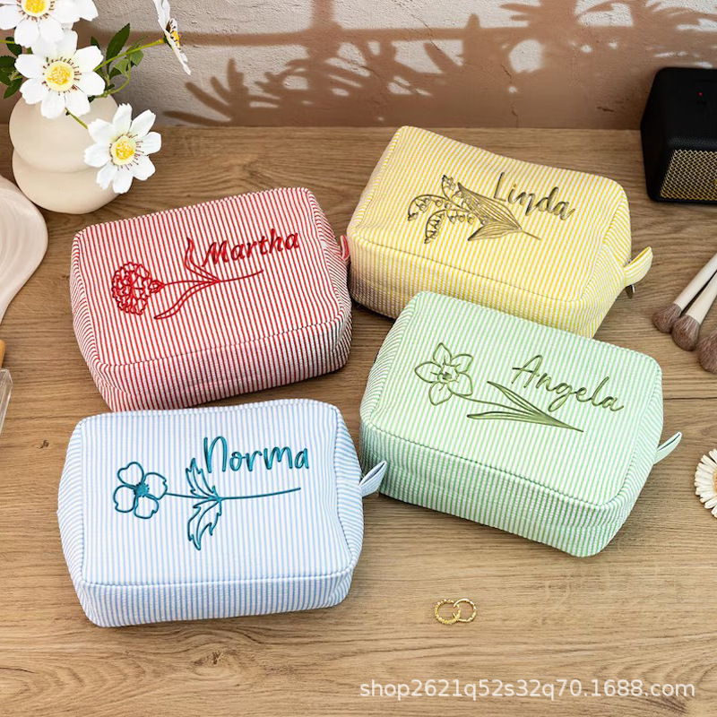 etsy アマゾン貿易ホット販売刺繍誕生日花化粧品袋旅行収納袋卒業シーズン誕生日ギフト|undefined