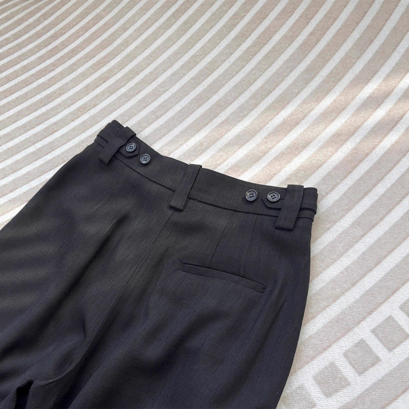 Excellent Texture! Black Women's Suit Pants for Spring and Autumn 2025, High-Waisted, Slimming, Loose-Fitting, Versatile, Straight-Leg, Casual Wide-Leg Pants