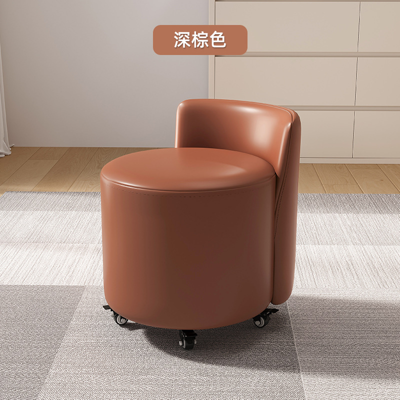 Rueda universal taburete pequeño hogar polea pequeño banco taburete bajo respaldo silla pequeña Luz de lujo suave bolsa sofá taburete Cambio de zapatos taburete