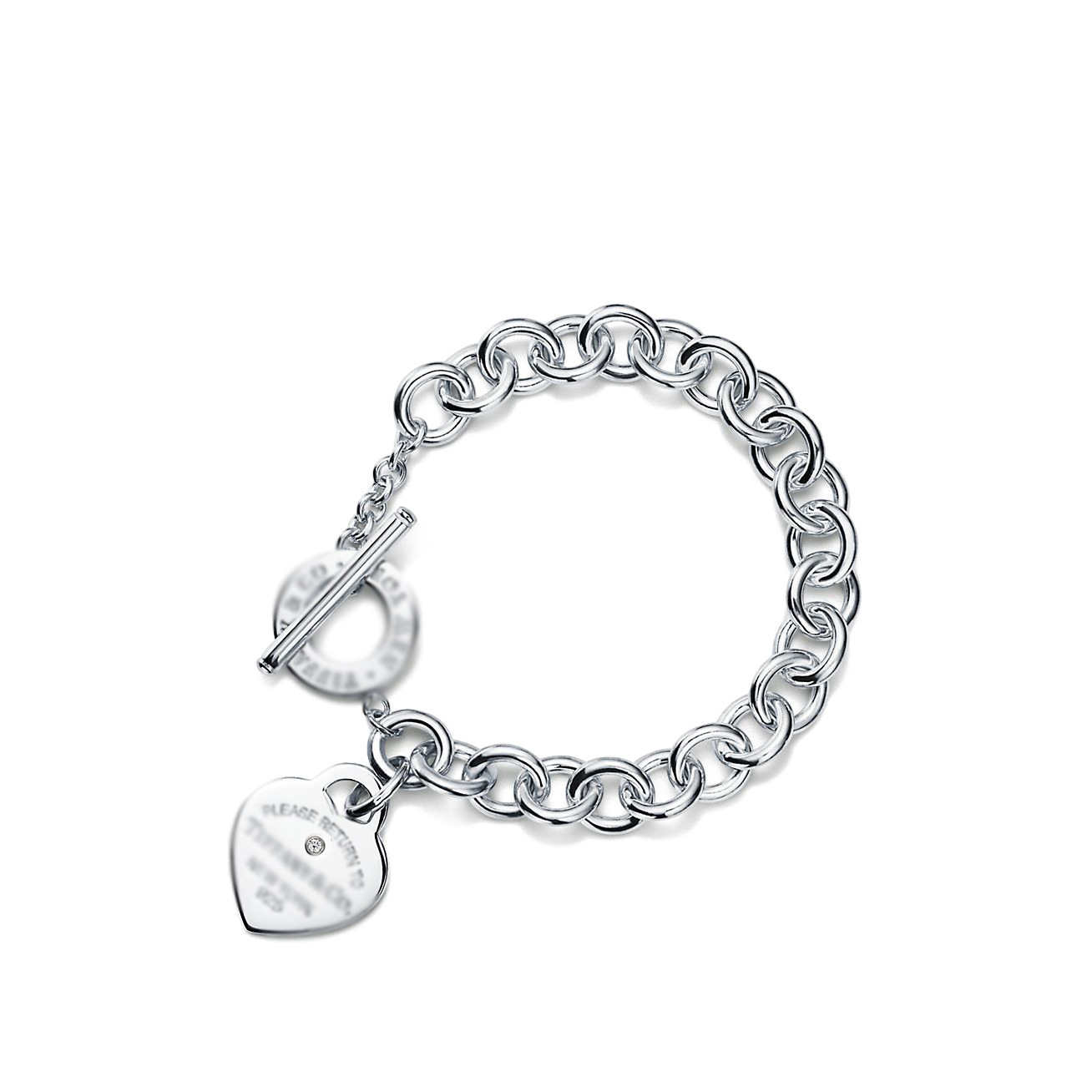 실버 TO 하트 모양 다이아몬드 팔찌