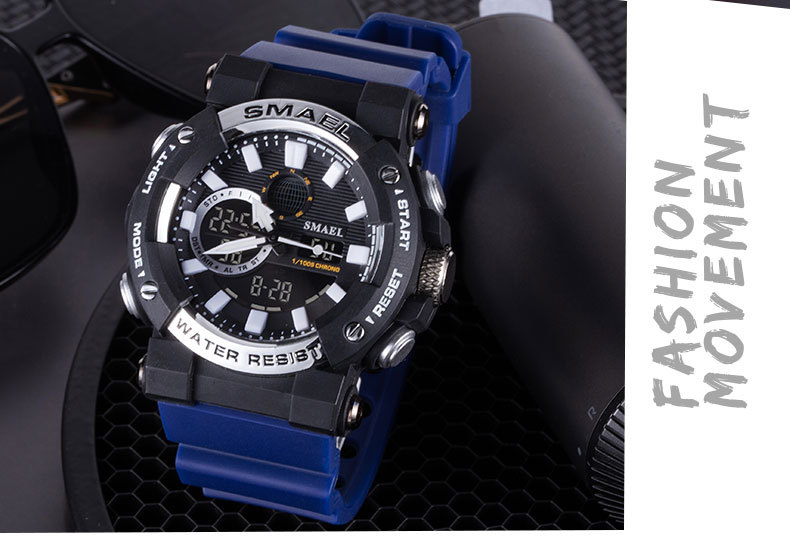2023 New SMAEL Hot Selling Watch Dual Display Digital Sports Men's Watch Male Student Versatile Night Glow Multifunctional Waterproof Electronic Watch_voghion.com