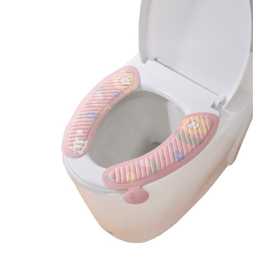 Verano cuatro estaciones universal historieta del hogar Eva lavable estera del inodoro pasta cubierta impermeable cojín pegatinas