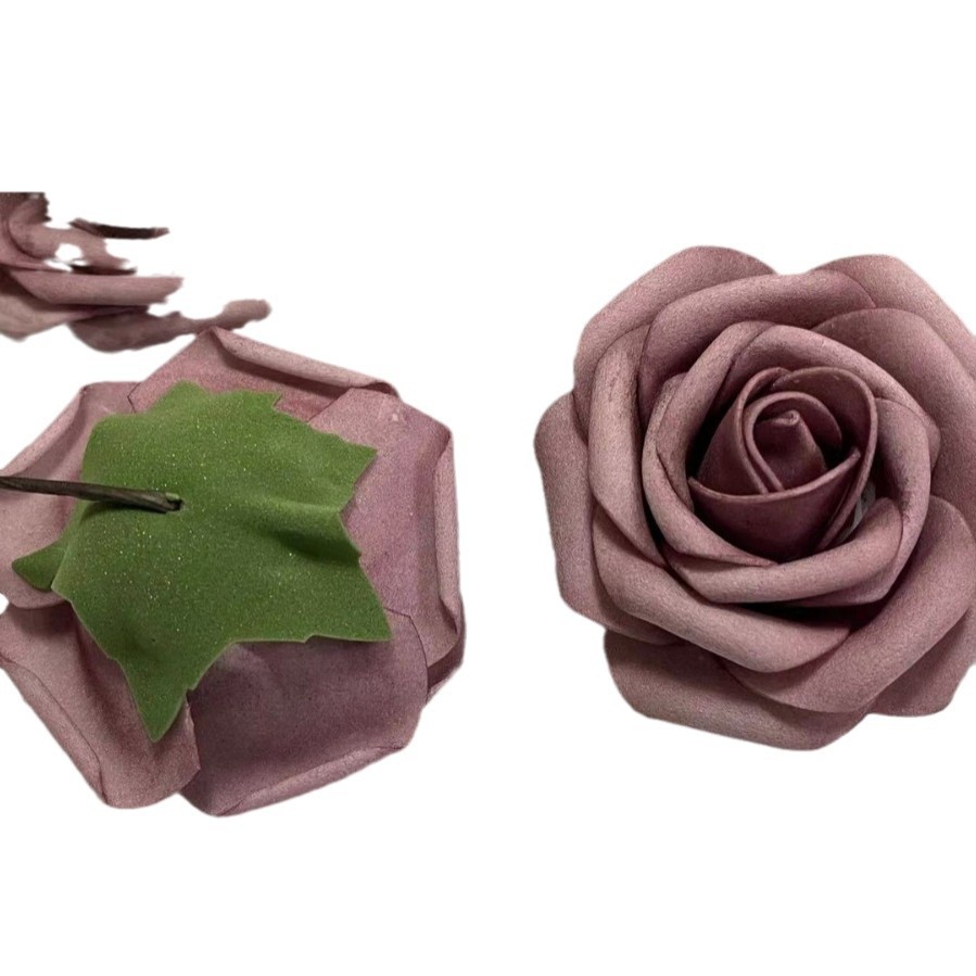 Suministro teñido de espuma de PE cabeza de flor alta simulación de color gradiente rosa de San Valentín arco de mano de flores