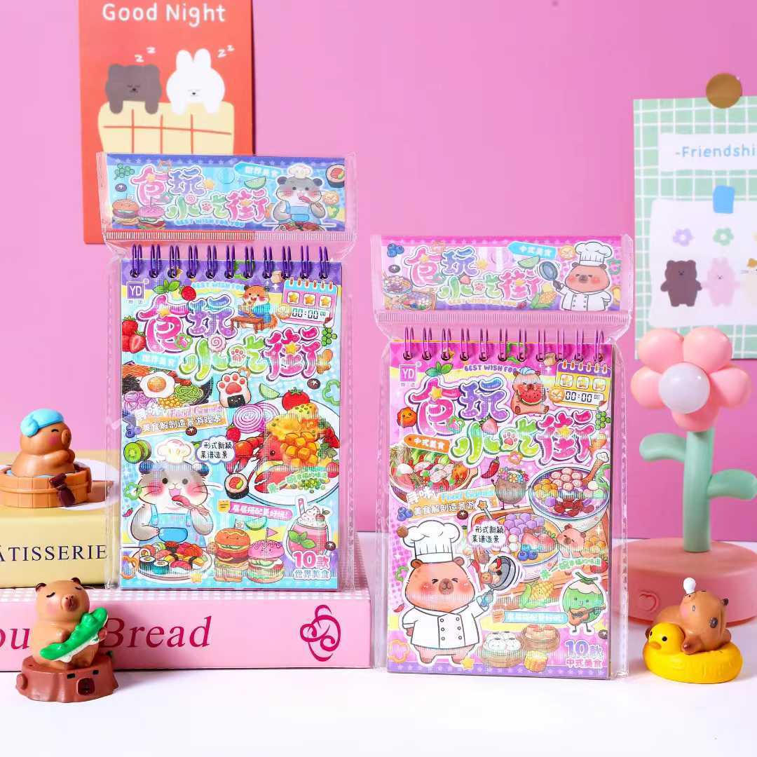 Colección de pegatinas de paisaje gourmet niños niñas hechas a mano diy pegatinas de alimentos tridimensionales jugar pegatinas de escena en miniatura