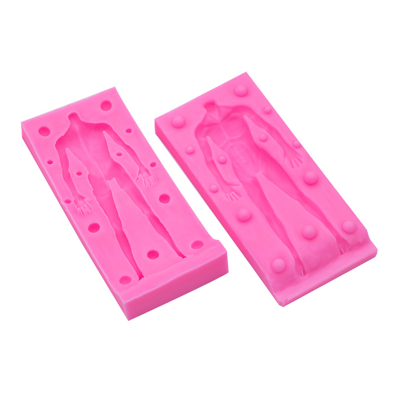 Modelo masculino modelo femenino muñeca molde de silicona muñeca hecha a mano muñeca haciendo accesorios fondant molde de ritmo seco