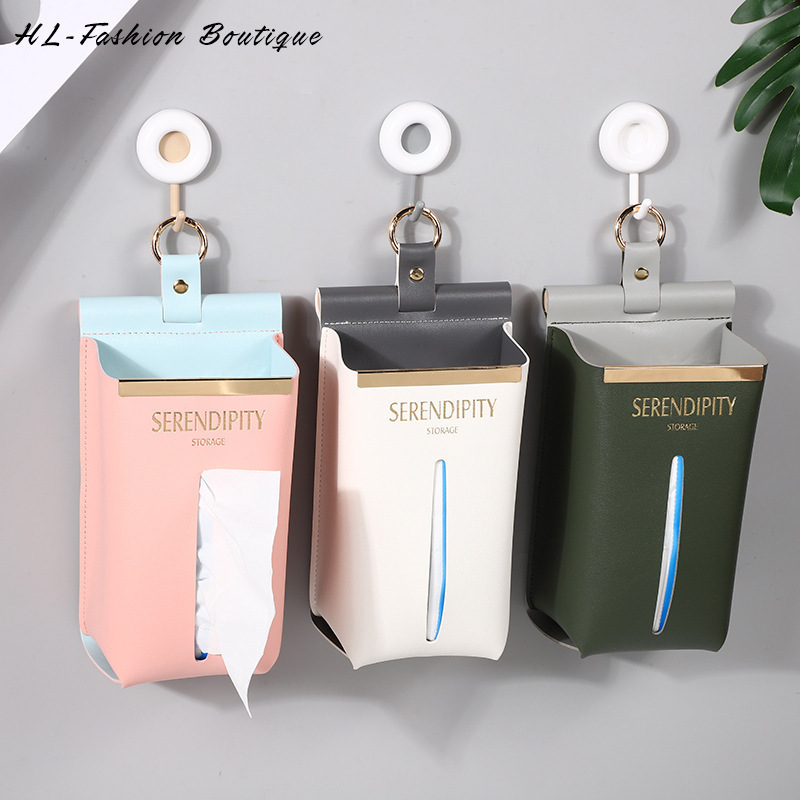 Wholesale cross-border leather tissue box car living room tissue storage box wall hanging paper box toilet tissue box