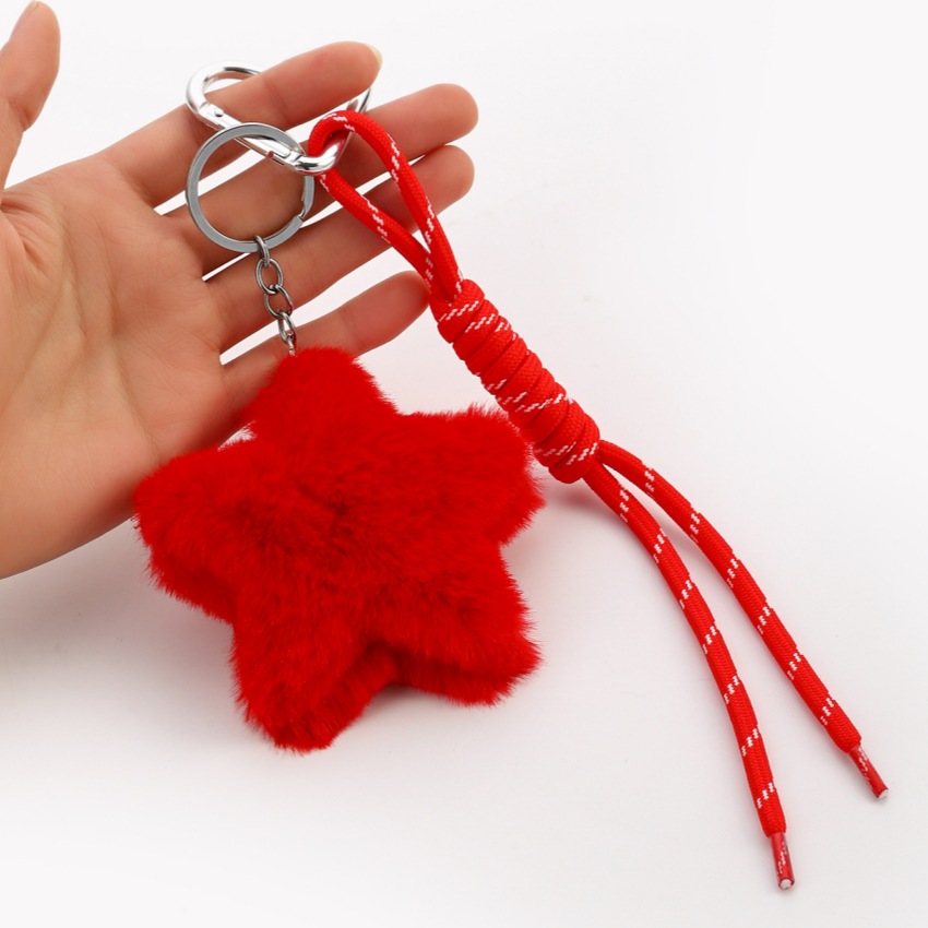 18g Weight Bag Charms Bag Accessories Type Heart Clasp Closure Clasp Closure Type 1 Piece Quantity Daily Occasion Plush Material Unisex Festival Star Pattern Cute Style 1 Piece Plush Star Heart Clasp Closure Bag Charms 9