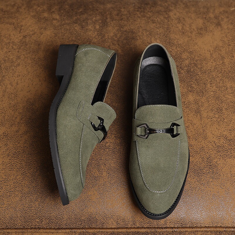 2025 Summer New Fashion Casual Leather Shoes for Men, Slip-On Suede Leather Shoes with Horsebit Buckle, Large Size Loafers 2025 Summer New Fashion Casual Leather Shoes for Men, Slip-On Suede Leather Shoes with Horsebit Buckle, Large Size Loafers
