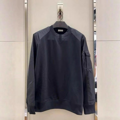 正确版本现货高品质蒙家新款标识贴袋拼接卫衣OS宽松版型男女同款