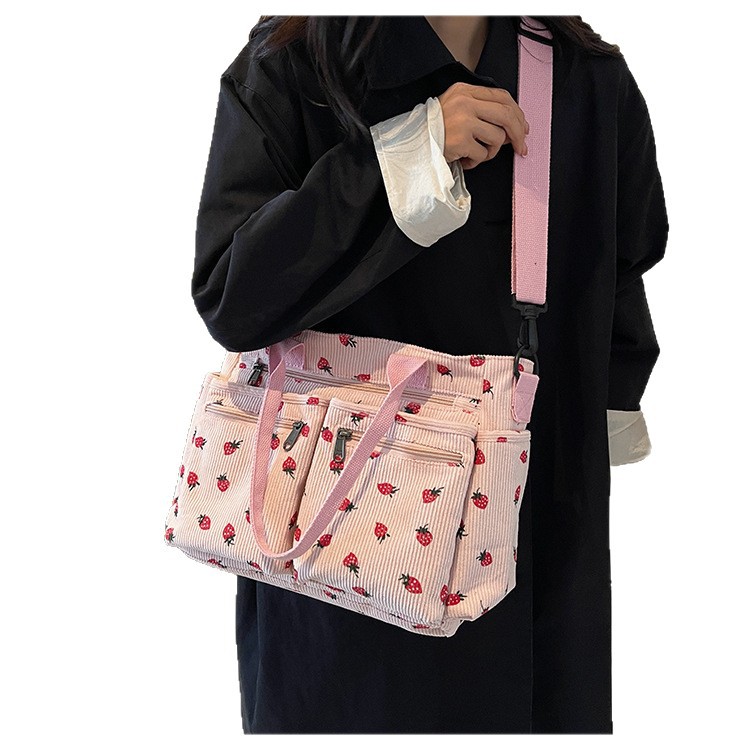 Bolsa de mano impresa transfronteriza de gran capacidad, bolso de hombro casual simple coreano, bolso de mano de moda de tela de mano.