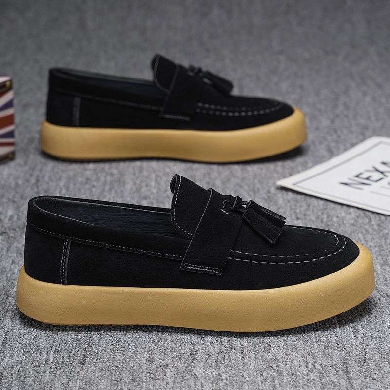 Verano nuevo hombre 46 tamaño invertido piel transpirable zapatos de sol grueso inglés zapatos de moda versátiles Lefour