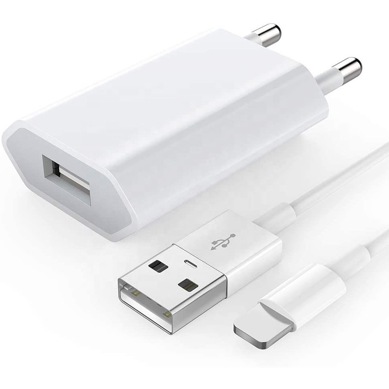 QIHANG 5V1A USB充电器1M数据线套装迷你款便外出携带 可批发中性