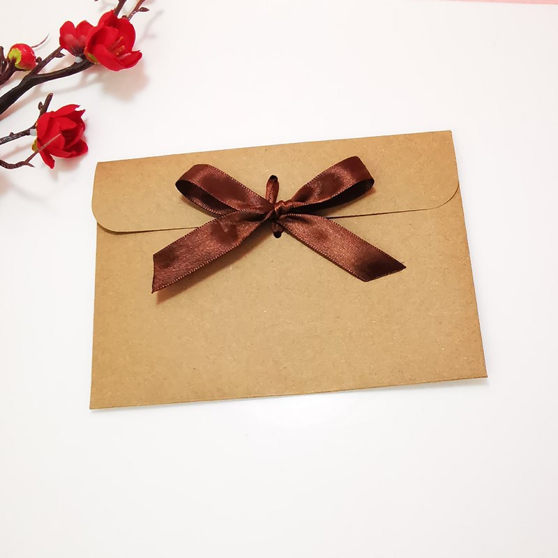 Sobre europeo estilo papel Kraft tarjeta de felicitación vintage Tarjeta de bendición bolsa de embalaje arco creativo bolsa de CD al por mayor