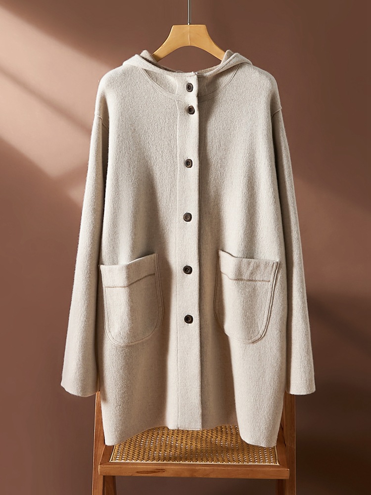 Demi-season hoody, cardigan, long cashmere sweater, oversize, mid-length 2