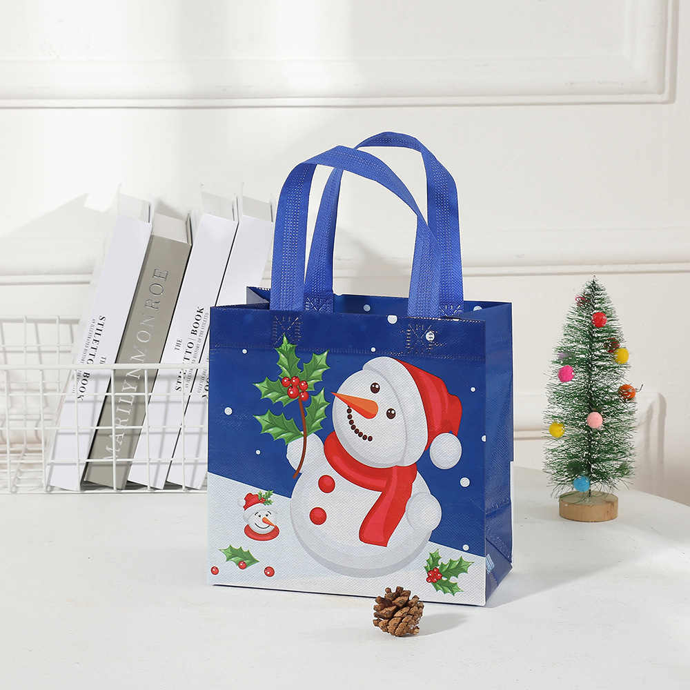 Holiday Occasion Christmas Cute Santa Claus Snowman Nonwoven Holiday Gift Bags