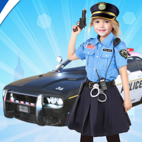 Traje de policía de cosplay para niños de Halloween Traje de Halloween Fiesta de baile Juego de roles Traje de policía para niños