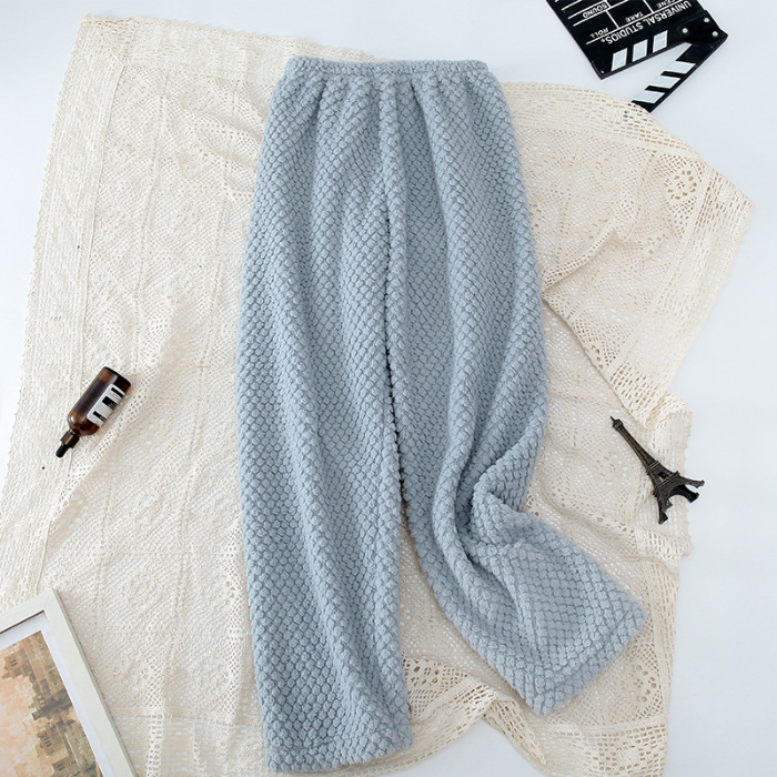 Pantalones de pijama de franela de coral de dibujos animados, pantalones de pijama de hombre, pantalones de invierno de otoño de mujer, pantalones caseros