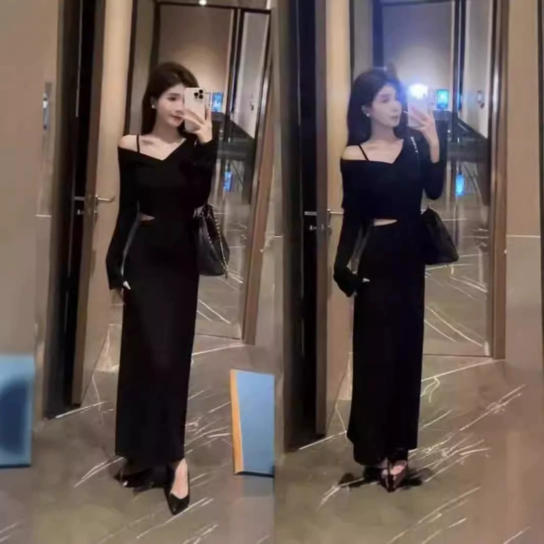 Женское платье с длинными рукавами