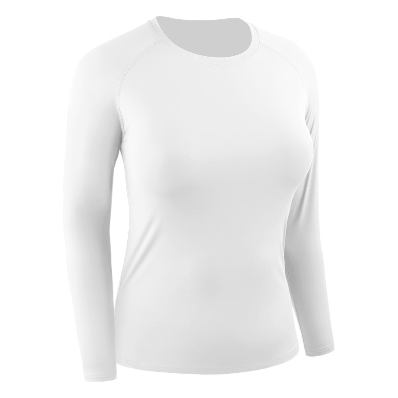 Camiseta Deportiva de Manga Larga Ajustada para Mujer de Poliéster Secado Rápido y Transpirable para Correr y Yoga