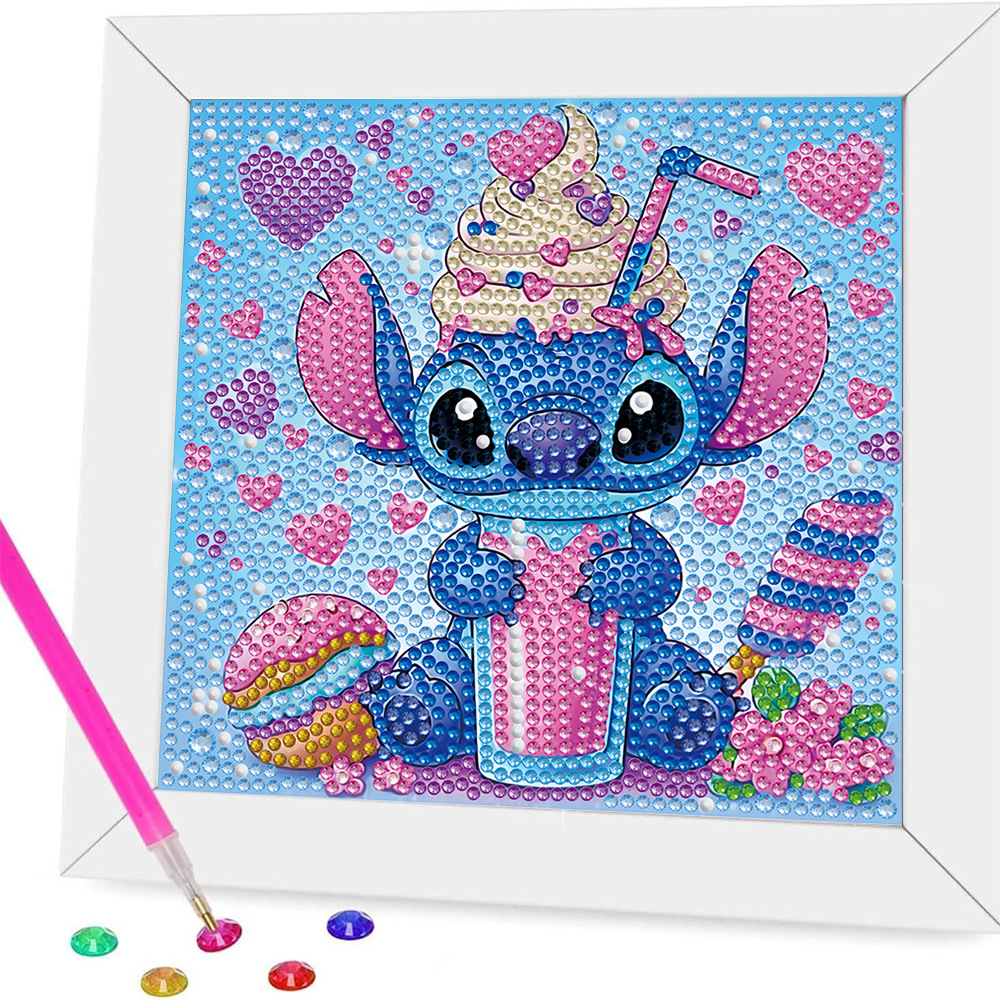 Nuevo kit creativo de pintura de diamantes DIY para niños, diseño de panda de dibujos animados, juguete de niña, pegatinas bonitas, pintura de diamantes completa, transfronterizo