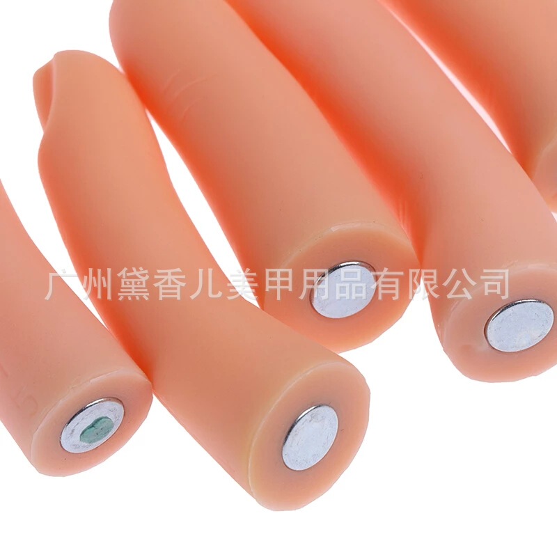Nail art silicone tape magnet fake finger practice finger hand model simulation fake hand nail piece 5 pcs/suit