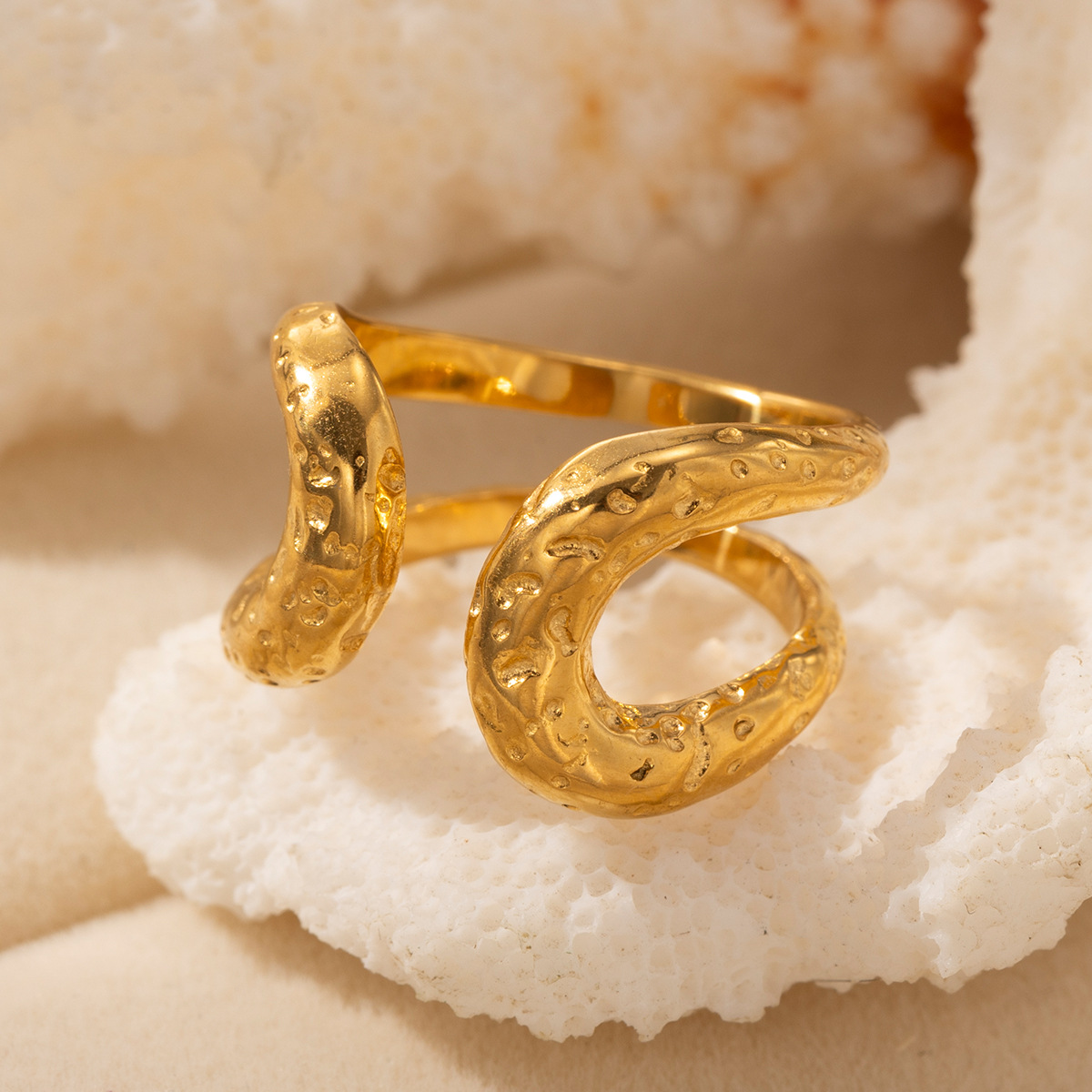 Anillo de acero inoxidable TENA Europa y América lujo ligero nicho universal personalidad abierta anillo de acero de titanio transfronterizo venta caliente joyas anillo
