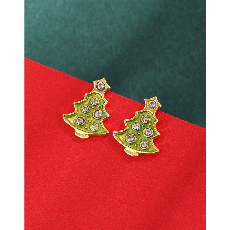 925 pendientes de plata esterlina de Navidad diseño de nicho femenino de gama alta 2023 nuevos pendientes populares pendientes de otoño e invierno