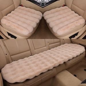 Car Seat Cushion Winter New Bubble Plush Massage Seat Cushion Warm Thickeneded Heated Simple Backless Three-Piece Set