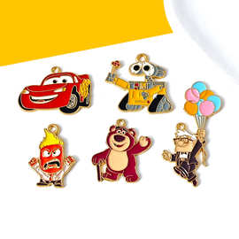 跨境皮克斯草莓熊挂件diy饰品配件滴油合金项链手链手机链包吊坠