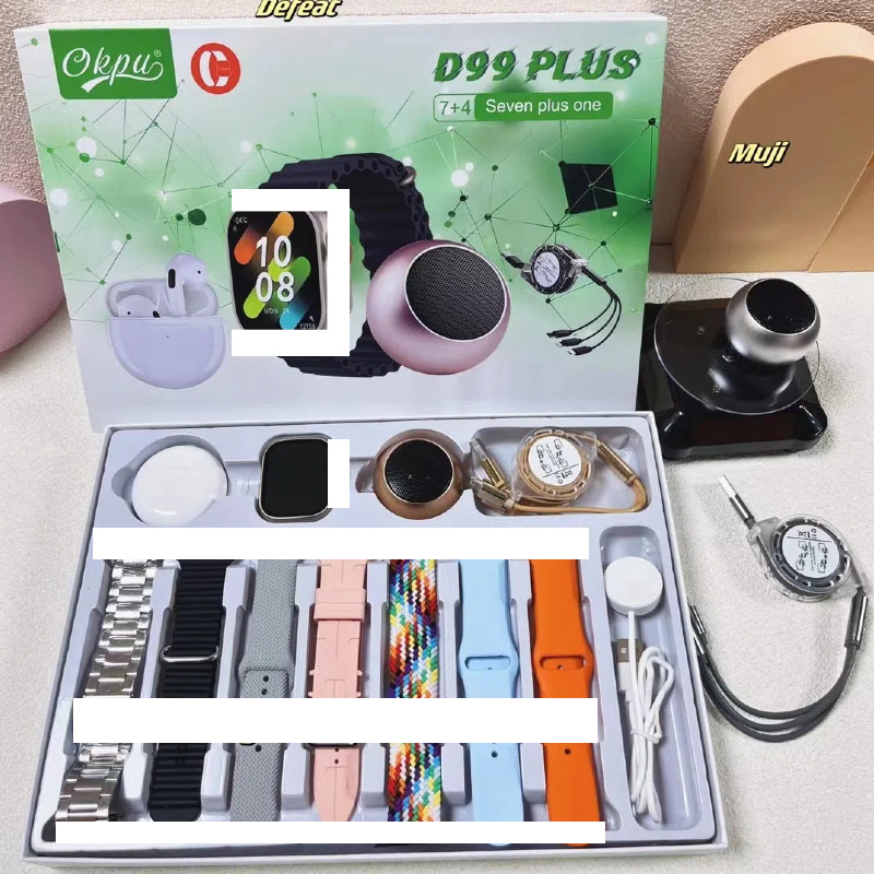 D99 PLUS smart watch call heart rate health exercise bluetooth pedometer reminder headset stereo 7 4 suit