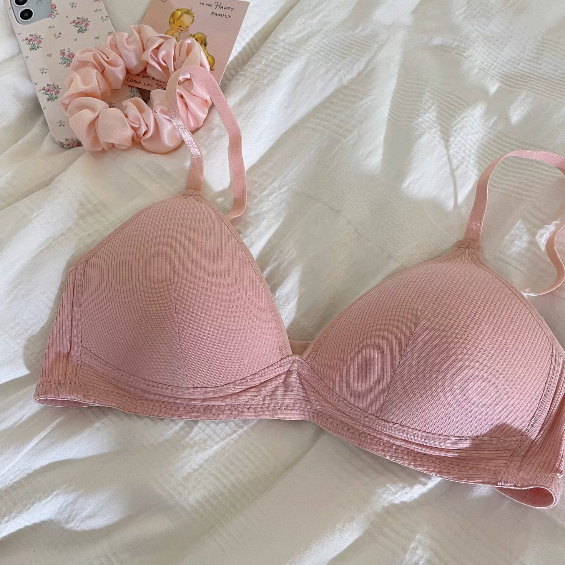Supporting underwear, thin summer comfortable wireless bra, french style