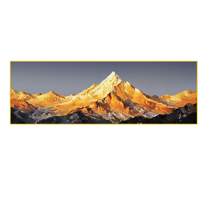《背靠金山》手绘油画轻奢客厅装饰画沙发背景墙肌理画办公室挂画|undefined